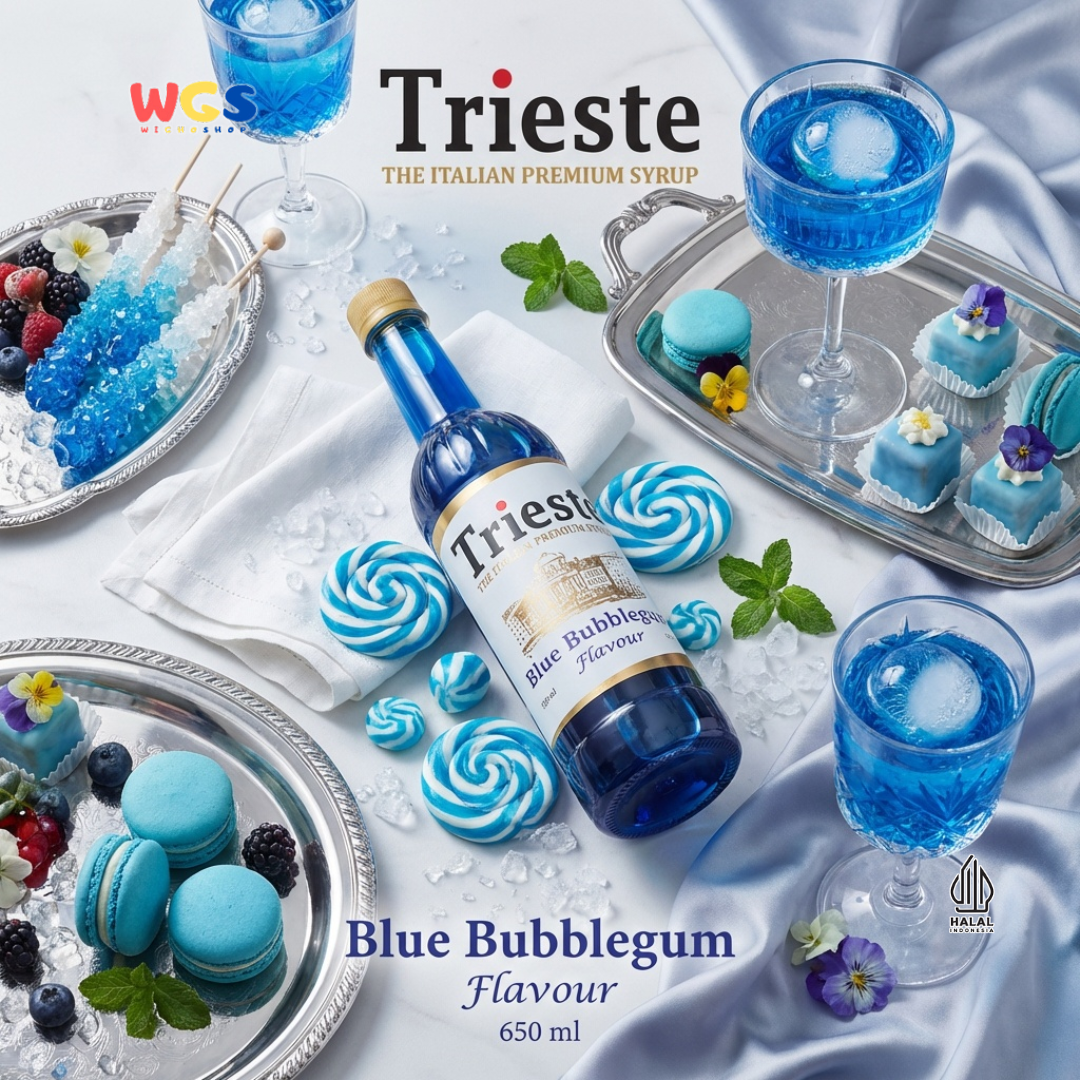 Trieste Blue Bubblegum Flavor Syrup Premium 650ml – Bubble Gum Flavored Syrup for Drinks &amp; Desserts