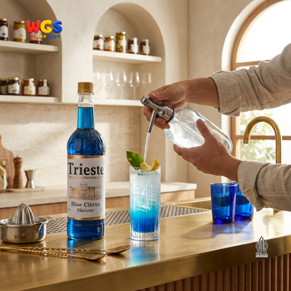 Trieste Blue Citrus Blue Curacao Blue Lagoon Syrup 650ml - Sirup Citrus Biru Mocktail Soda Lemon Tea Minuman Cafe