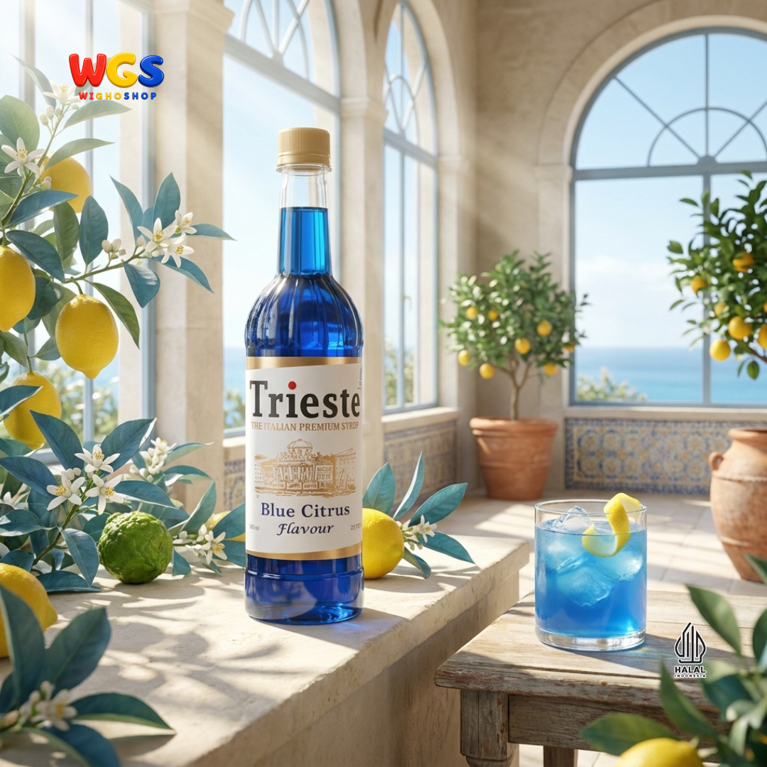 Trieste Blue Citrus Blue Curacao Blue Lagoon Syrup 650ml - Sirup Citrus Biru Mocktail Soda Lemon Tea Minuman Cafe