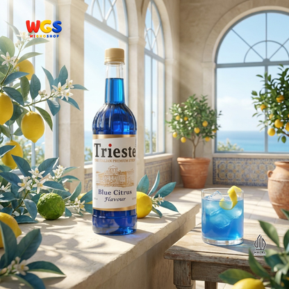 Trieste Blue Citrus Blue Curacao Blue Lagoon Syrup 650ml - Sirup Citrus Biru Mocktail Soda Lemon Tea Minuman Cafe