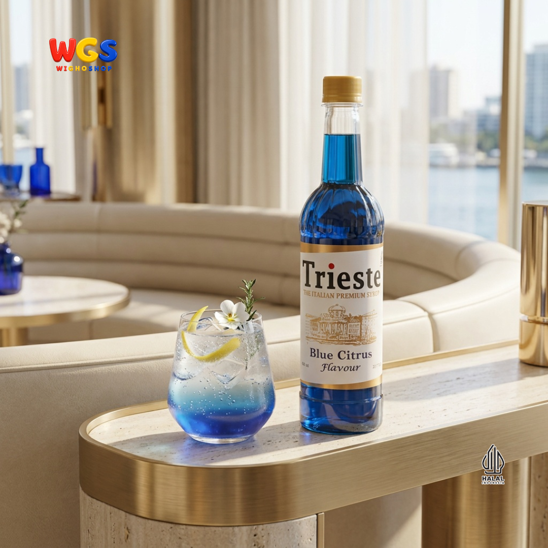 Trieste Blue Citrus Blue Curacao Blue Lagoon Syrup 650ml - Sirup Citrus Biru Mocktail Soda Lemon Tea Minuman Cafe