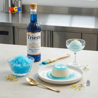 Trieste Blue Citrus Blue Curacao Blue Lagoon Syrup 650ml - Sirup Citrus Biru Mocktail Soda Lemon Tea Minuman Cafe