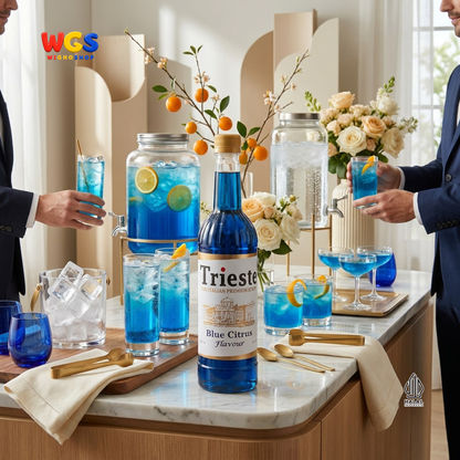 Trieste Blue Citrus Blue Curacao Blue Lagoon Syrup 650ml - Sirup Citrus Biru Mocktail Soda Lemon Tea Minuman Cafe