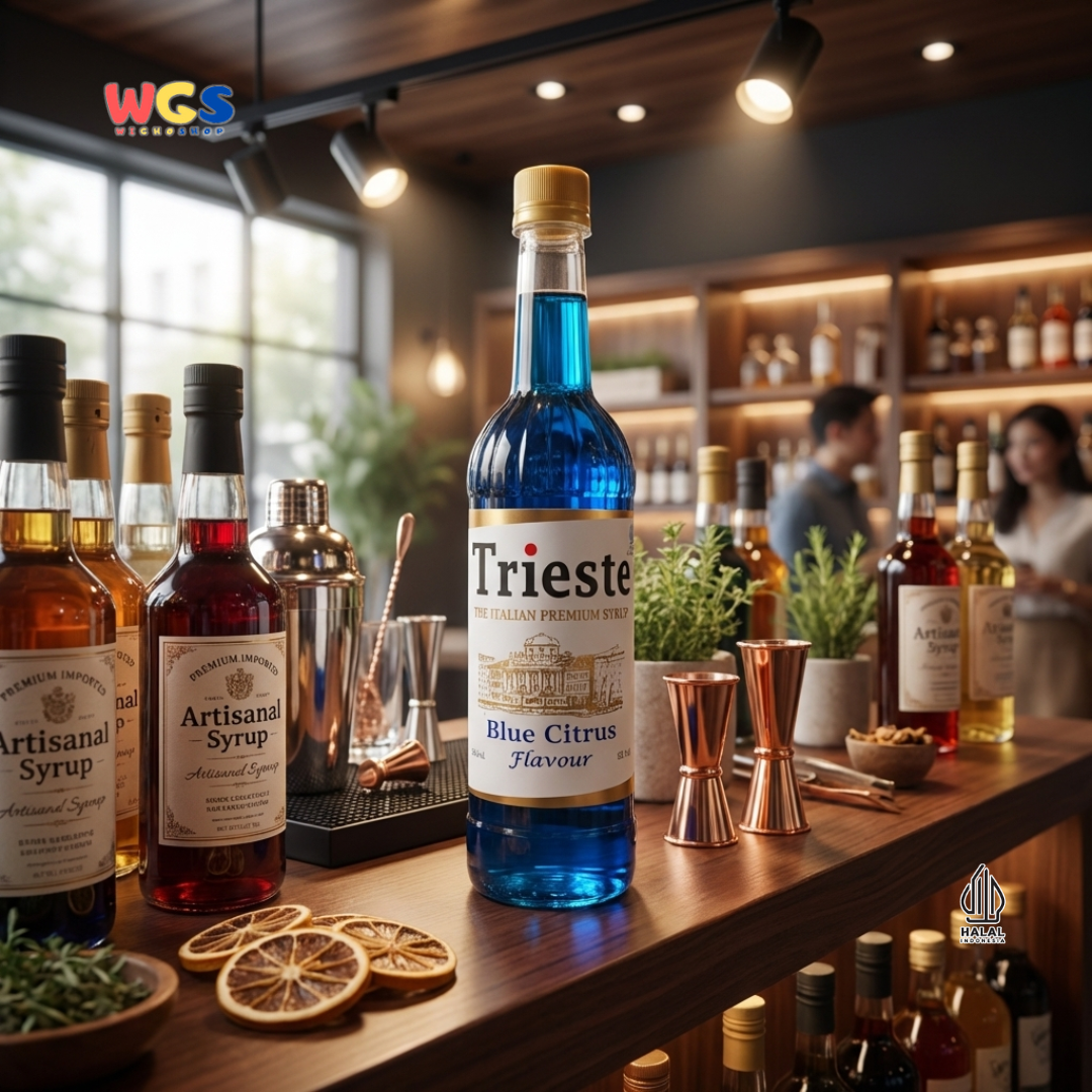 Trieste Blue Citrus Flavour Syrup 650ml - Sirup Blue Citrus Premium untuk Soda, Mocktail & Minuman Segar