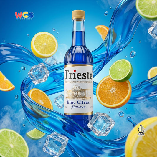 Trieste Blue Citrus Flavour Syrup 650ml - Sirup Blue Citrus Premium untuk Soda, Mocktail & Minuman Segar