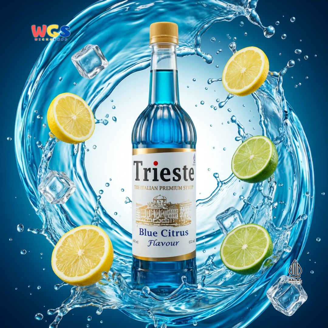 Trieste Blue Citrus Flavour Syrup 650ml - Sirup Blue Citrus Premium untuk Soda, Mocktail & Minuman Segar