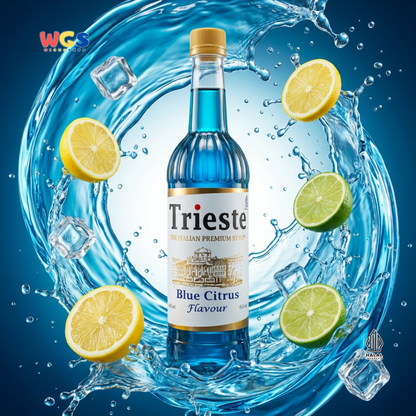 Trieste Blue Citrus Flavour Syrup 650ml - Sirup Blue Citrus Premium untuk Soda, Mocktail & Minuman Segar