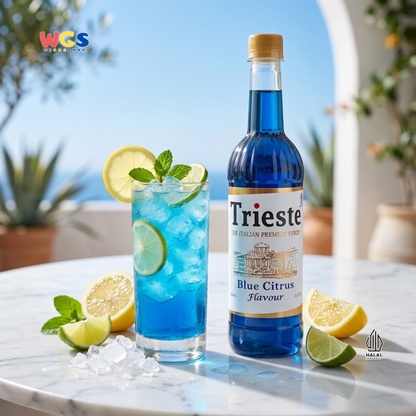 Trieste Blue Citrus Flavour Syrup 650ml - Sirup Blue Citrus Premium untuk Soda, Mocktail & Minuman Segar