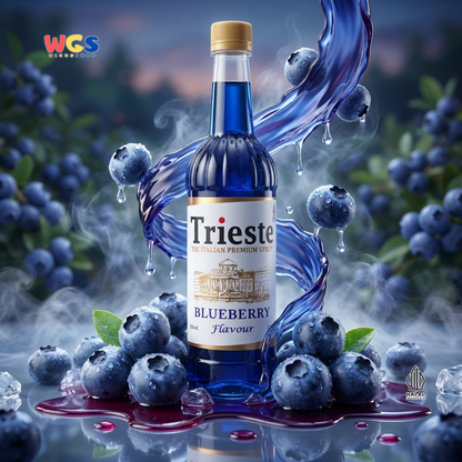 Trieste Blueberry Flavour Syrup 650ml - Sirup Blueberry Premium untuk Soda, Mocktail & Minuman