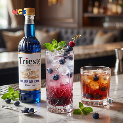 Trieste Blueberry Flavour Syrup 650ml - Sirup Blueberry Premium untuk Soda, Mocktail & Minuman
