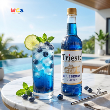 Trieste Blueberry Flavour Syrup 650ml - Sirup Blueberry Premium untuk Soda, Mocktail & Minuman