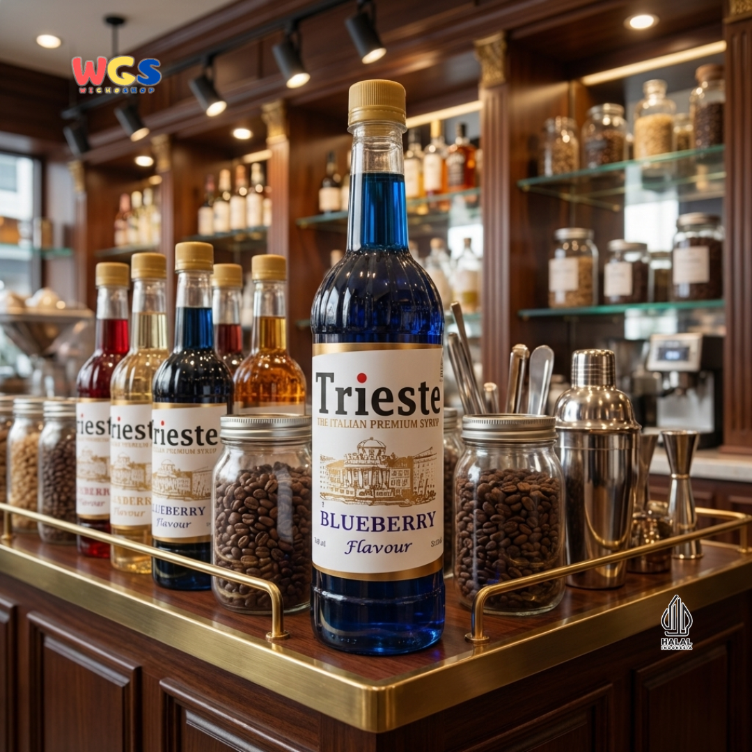 Trieste Blueberry Flavour Syrup 650ml - Sirup Blueberry Premium untuk Soda, Mocktail & Minuman