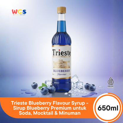 Trieste Blueberry Flavour Syrup 650ml - Sirup Blueberry Premium untuk Soda, Mocktail & Minuman
