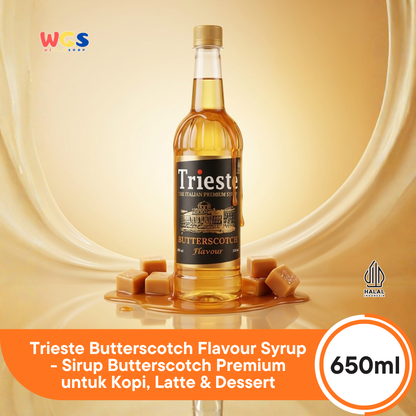 Trieste Butterscotch Flavor Syrup Premium 650ml - Butterscotch Flavored Syrup for Drinks &amp; Desserts