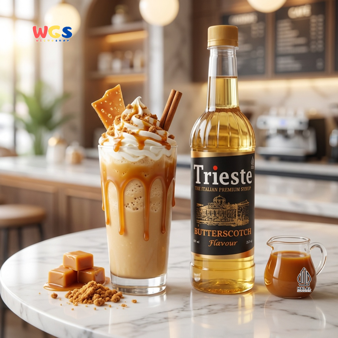 Trieste Butterscotch Flavor Syrup Premium 650ml - Butterscotch Flavored Syrup for Drinks &amp; Desserts
