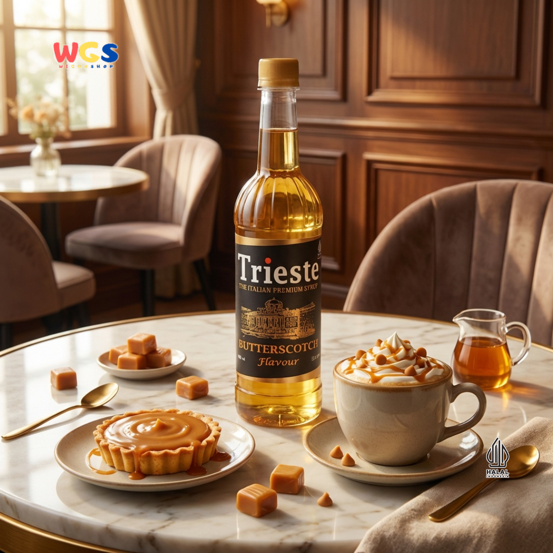 Trieste Butterscotch Flavor Syrup Premium 650ml - Butterscotch Flavored Syrup for Drinks &amp; Desserts