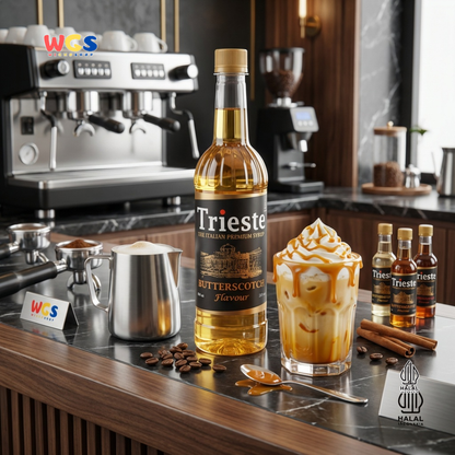 Trieste Butterscotch Flavor Syrup Premium 650ml - Butterscotch Flavored Syrup for Drinks &amp; Desserts