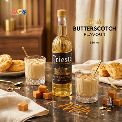 Trieste Butterscotch Flavor Syrup Premium 650ml - Butterscotch Flavored Syrup for Drinks &amp; Desserts