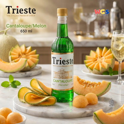 Trieste Syrup Premium Melon (Cantaloupe) Flavor 650ml – Syrup for Drinks &amp; Creative Toppings