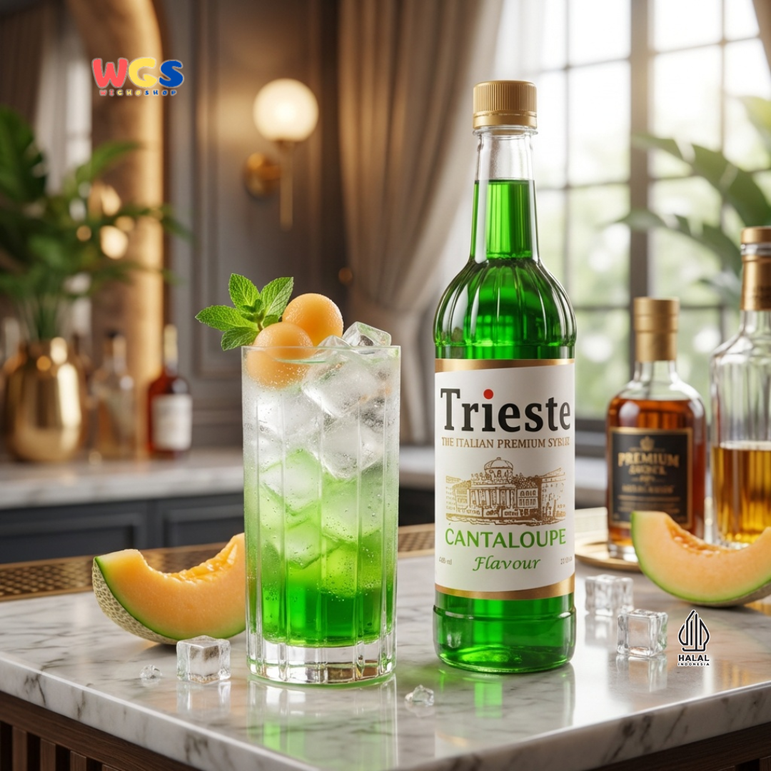 Trieste Syrup Premium Melon (Cantaloupe) Flavor 650ml – Syrup for Drinks &amp; Creative Toppings