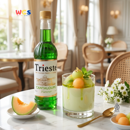 Trieste Syrup Premium Melon (Cantaloupe) Flavor 650ml – Syrup for Drinks &amp; Creative Toppings