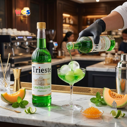 Trieste Syrup Premium Melon (Cantaloupe) Flavor 650ml – Syrup for Drinks &amp; Creative Toppings
