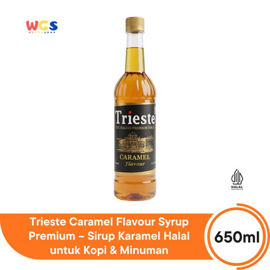 Trieste Syrup Premium Caramel Flavor 650ml – Delicious Caramel Flavored Syrup for Drinks &amp; Desserts