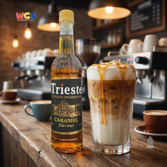 Trieste Syrup Premium Caramel Flavor 650ml – Delicious Caramel Flavored Syrup for Drinks &amp; Desserts