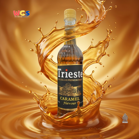 Trieste Caramel Syrup 650ml - Sirup Caramel Halal Premium untuk Kopi, Latte & Minuman