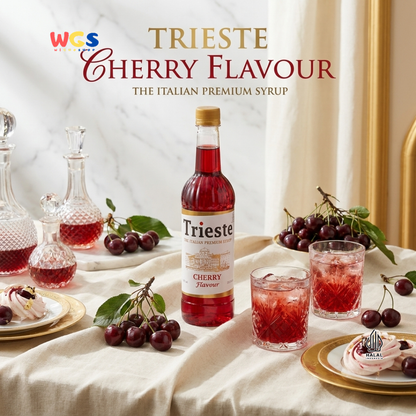 Trieste Cherry Syrup Flavour 650ml - Sirup Cherry Premium untuk Minuman, Soda, Mocktail dan Dessert