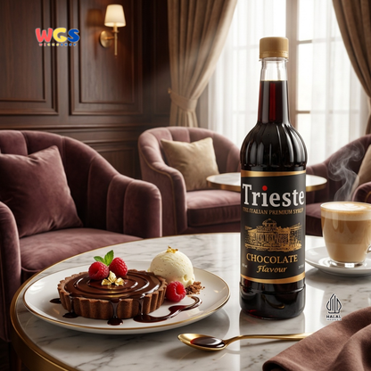 Trieste Syrup Premium Chocolate Flavor 650ml – Delicious Chocolate Syrup for Drinks &amp; Desserts