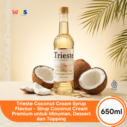 Trieste Coconut Cream Syrup Flavour 650ml - Sirup Coconut Cream Premium untuk Minuman, Dessert dan Topping
