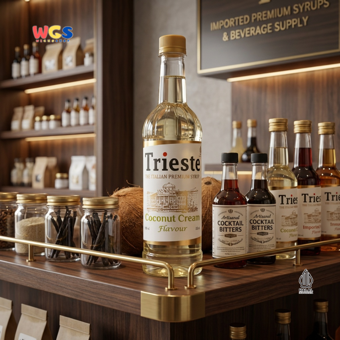 Trieste Syrup Premium Coconut Cream Flavor 650ml – Soft Coconut Flavored Syrup for Drinks &amp; Desserts