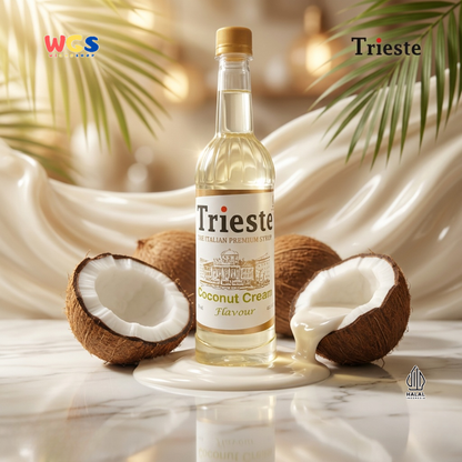 Trieste Syrup Premium Coconut Cream Flavor 650ml – Soft Coconut Flavored Syrup for Drinks &amp; Desserts
