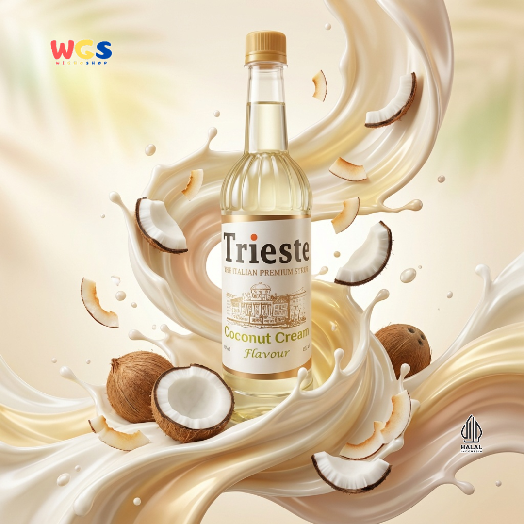 Trieste Syrup Premium Coconut Cream Flavor 650ml – Soft Coconut Flavored Syrup for Drinks &amp; Desserts