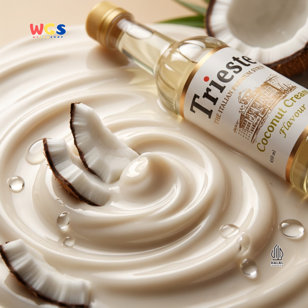 Trieste Syrup Premium Coconut Cream Flavor 650ml – Soft Coconut Flavored Syrup for Drinks &amp; Desserts