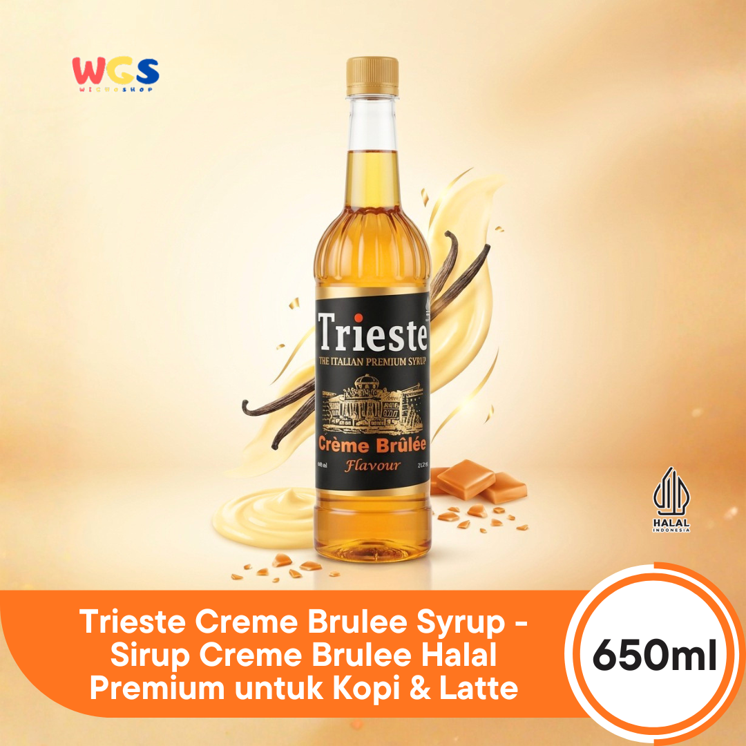Trieste Creme Brulee Syrup 650ml - Sirup Creme Brulee Halal Premium untuk Kopi & Latte