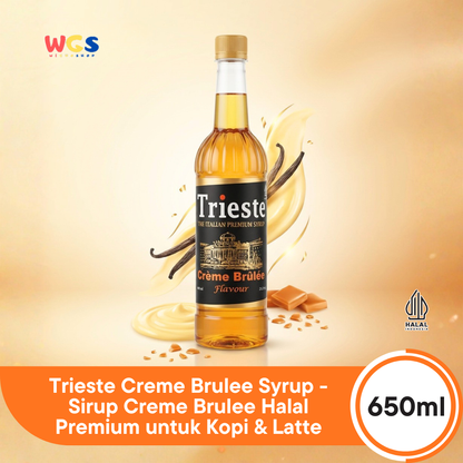 Trieste Creme Brulee Syrup 650ml - Sirup Creme Brulee Halal Premium untuk Kopi & Latte