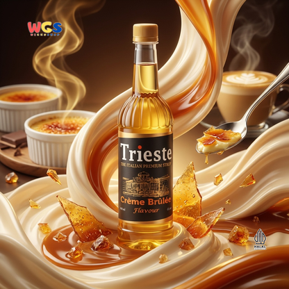Trieste Creme Brulee Syrup 650ml - Sirup Creme Brulee Halal Premium untuk Kopi & Latte