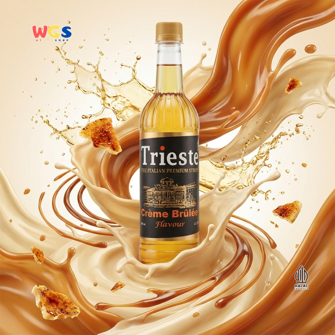 Trieste Creme Brulee Syrup 650ml - Sirup Creme Brulee Halal Premium untuk Kopi & Latte