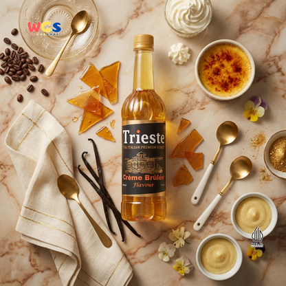 Trieste Creme Brulee Syrup 650ml - Sirup Creme Brulee Halal Premium untuk Kopi & Latte