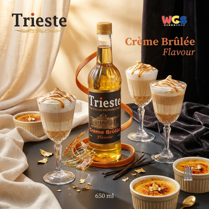 Trieste Creme Brulee Syrup 650ml - Sirup Creme Brulee Halal Premium untuk Kopi & Latte