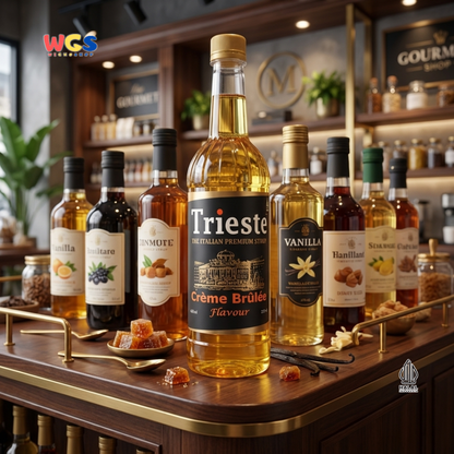 Trieste Creme Brulee Syrup 650ml - Sirup Creme Brulee Halal Premium untuk Kopi & Latte