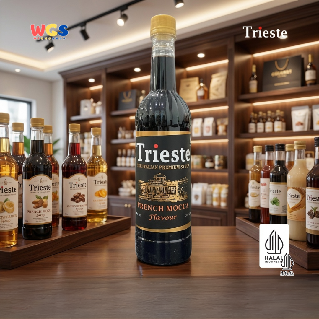 Trieste Syrup Premium French Mocca Flavor 650ml – Coffee Chocolate Flavored Syrup for Drinks &amp; Desserts
