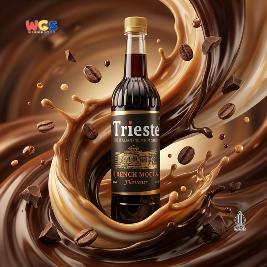 Trieste French Mocca Syrup 650ml - Sirup Kopi Mocca Barista untuk Latte, Frappe dan Minuman Cafe