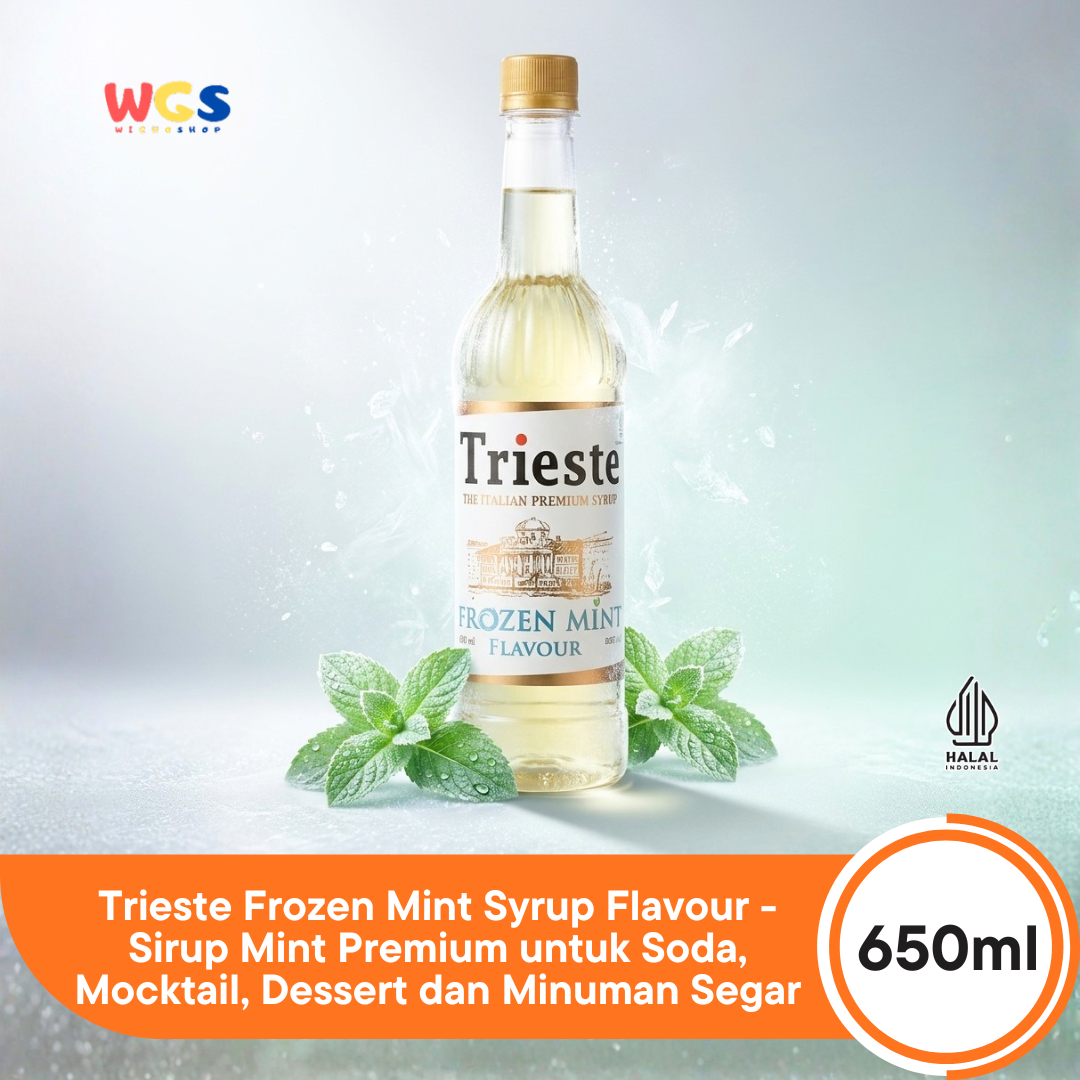 Trieste Syrup Premium Frozen Mint Flavor 650ml – Fresh Mint Flavored Syrup for Cold Drinks &amp; Desserts