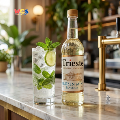Trieste Syrup Premium Frozen Mint Flavor 650ml – Fresh Mint Flavored Syrup for Cold Drinks &amp; Desserts
