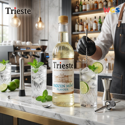 Trieste Syrup Premium Frozen Mint Flavor 650ml – Fresh Mint Flavored Syrup for Cold Drinks &amp; Desserts