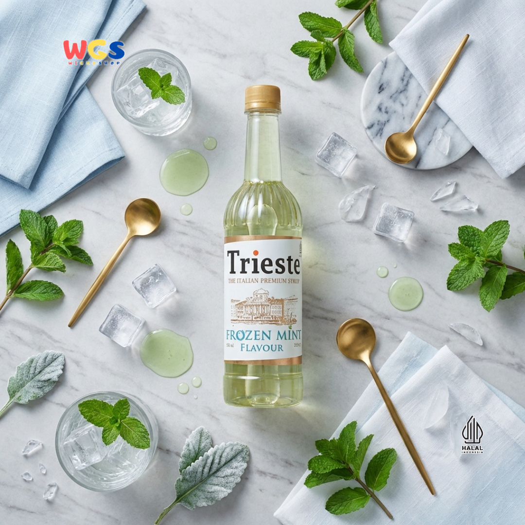 Trieste Syrup Premium Frozen Mint Flavor 650ml – Fresh Mint Flavored Syrup for Cold Drinks &amp; Desserts