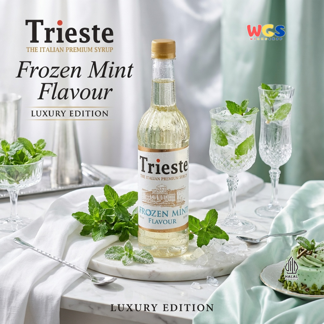 Trieste Syrup Premium Frozen Mint Flavor 650ml – Fresh Mint Flavored Syrup for Cold Drinks &amp; Desserts